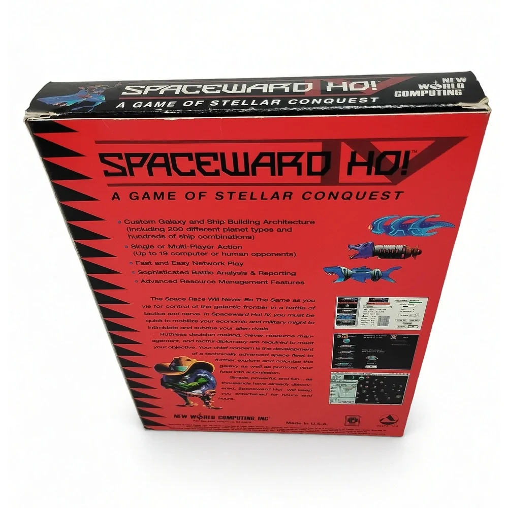 New World Computing Spaceward Ho! IV 1996 Big Box PC Strategy Game CIB Rare
